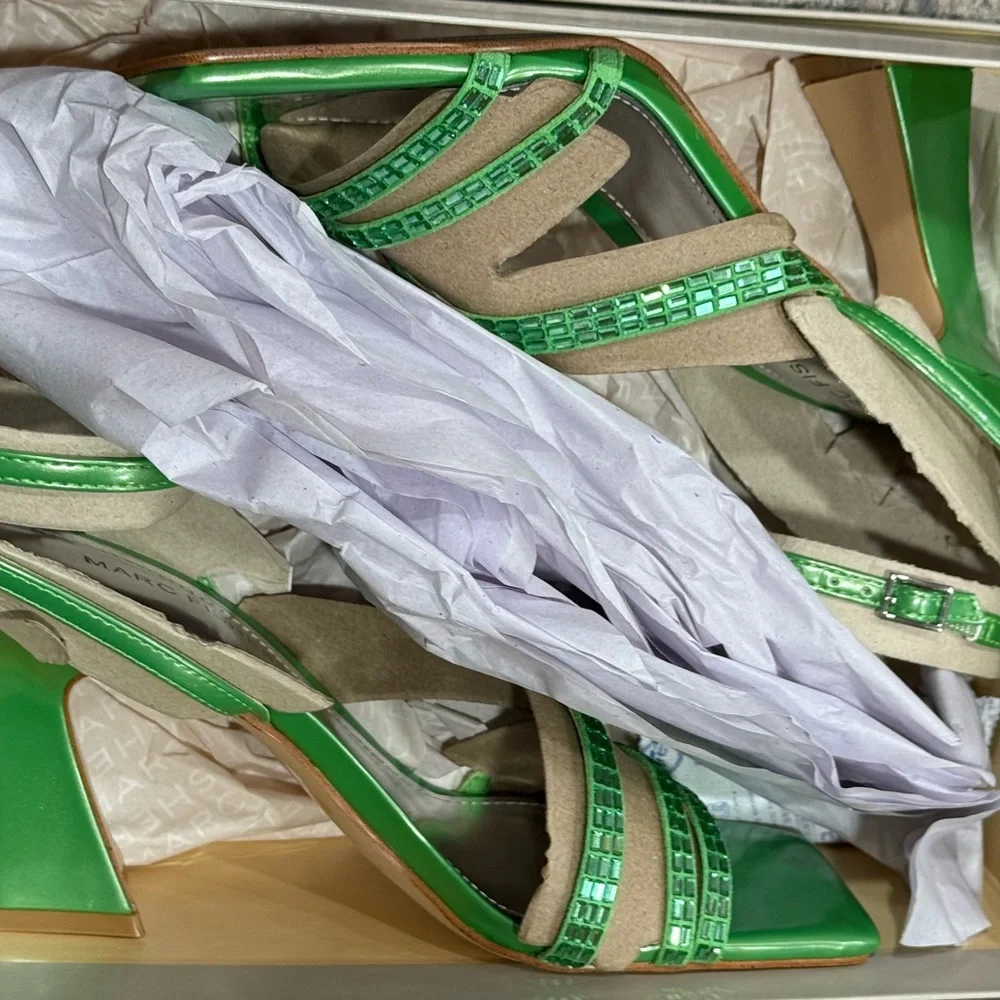 Marc Fisher Green Zalay Sandal Heel - Picture 2 of 3